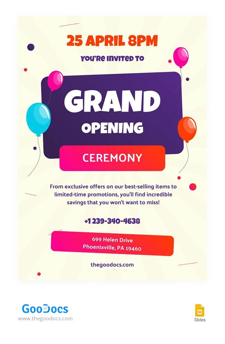 Bright Grand Opening Flyers - free Google Docs Template - 10066631