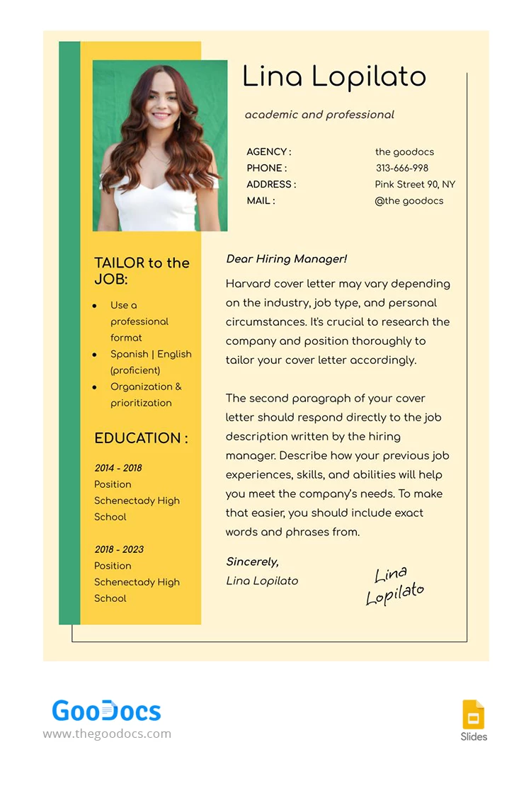 Bright Harvard Cover Letter - free Google Docs Template - 10067751