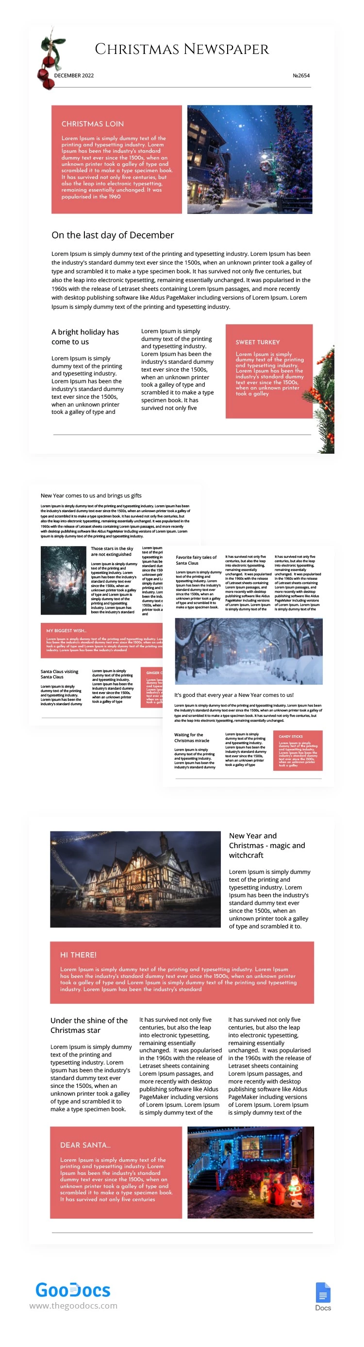 Bright Holiday Newspaper - free Google Docs Template - 10063030