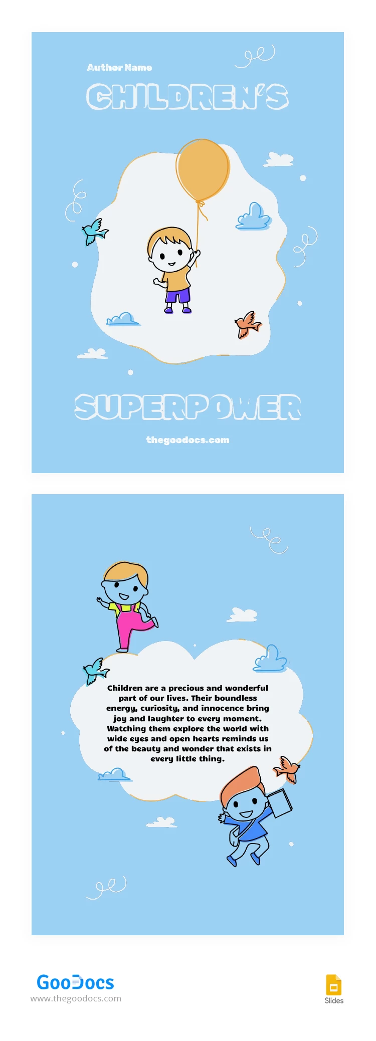 Bright Kids Book Cover - free Google Docs Template - 10068367