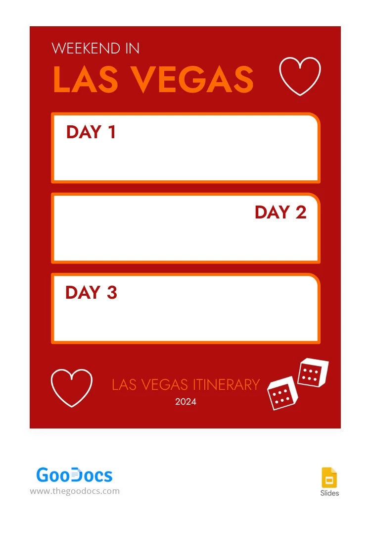 Itinerário brilhante de Las Vegas - free Google Docs Template - 10065765
