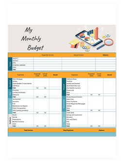 Classic professional monthly budget plan template 17112828 Vector