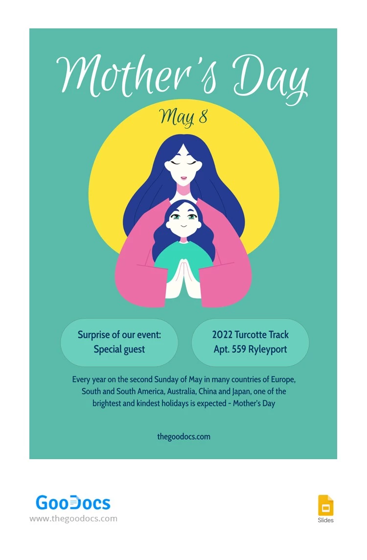 Flyer lumineux pour la fête des mères - free Google Docs Template - 10063506