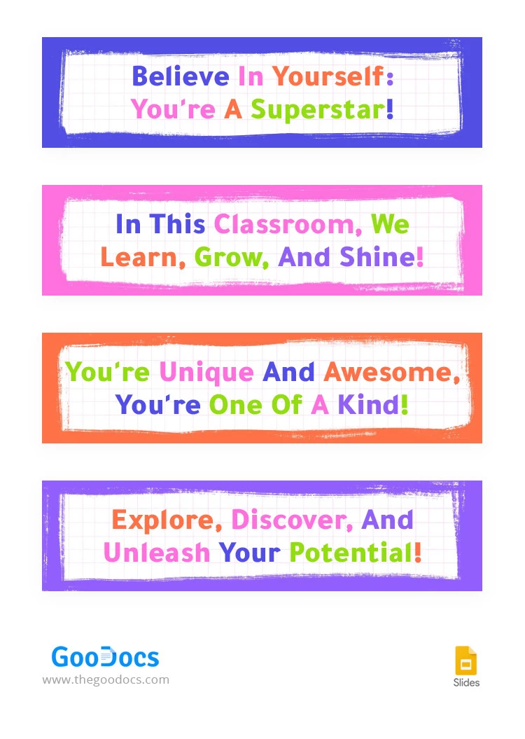 Bright Motivational Classroom Headers - free Google Docs Template - 10066210