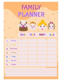 Free Family Planner Templates In Google Docs, Google Sheets | Thegoodocs.com
