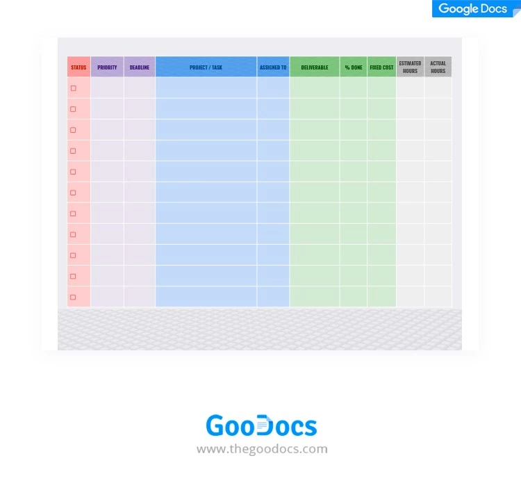 Bright Project Tracking - free Google Docs Template - 10062076