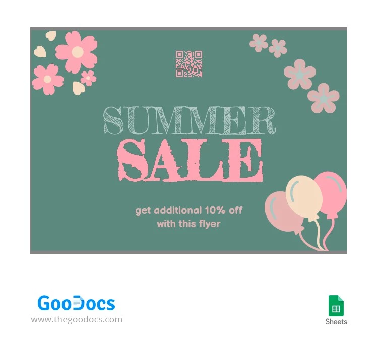 Flyer de vente d'été lumineux - free Google Docs Template - 10064174