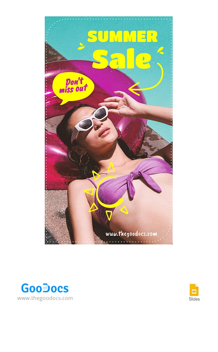 Bright Summer Sale Instagram Story - free Google Docs Template - 10067456