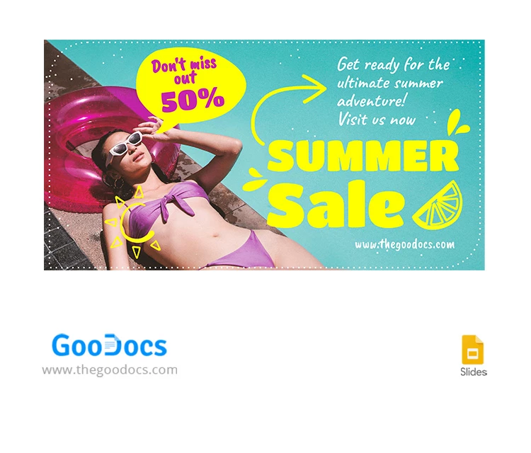 Bright Summer Sale YouTube Thumbnail - free Google Docs Template - 10067616