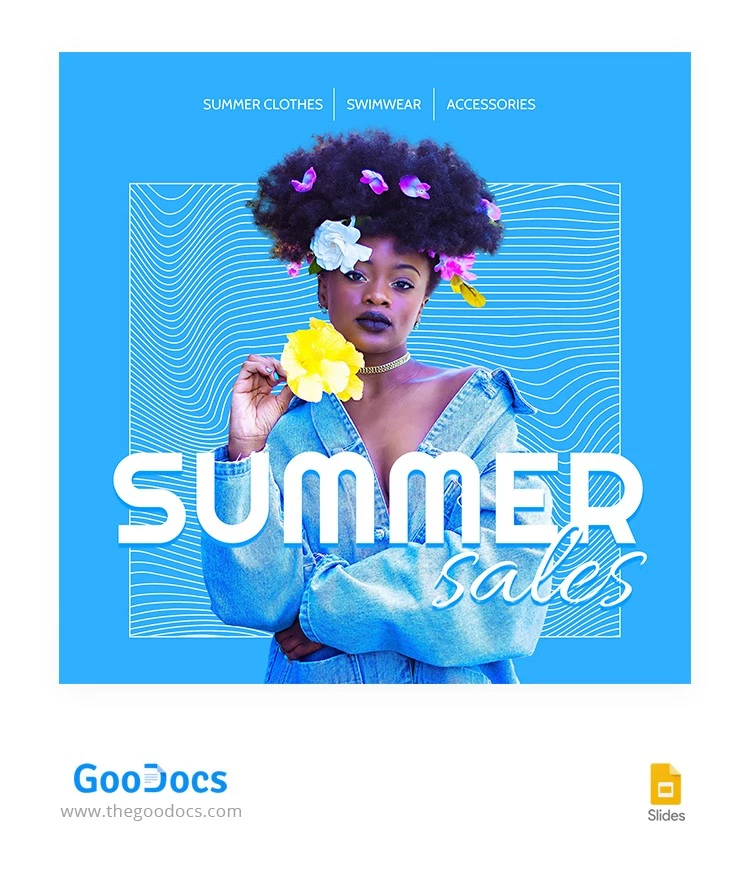 Saldi estivi luminosi: pubblicazione su Instagram - free Google Docs Template - 10064160