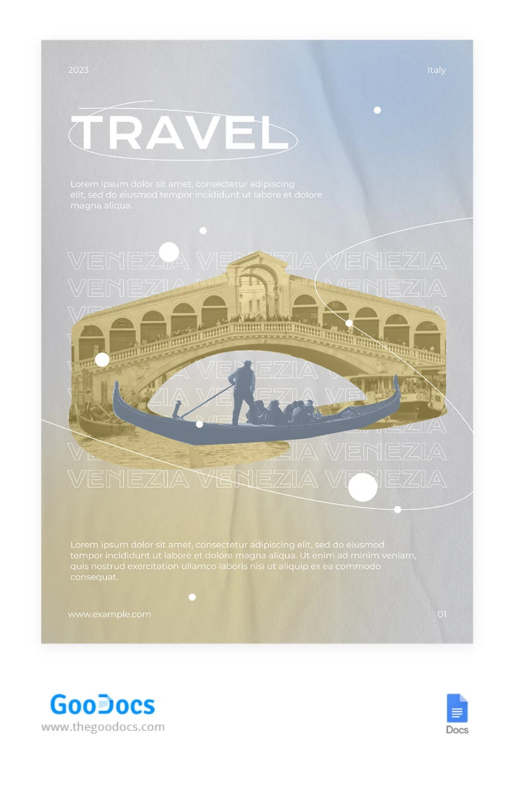 Poster di viaggio luminoso - free Google Docs Template - 10065501