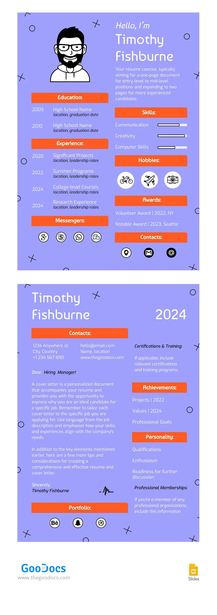 Curriculum universale illustrato e lettera di presentazione. - free Google Docs Template - 10067955