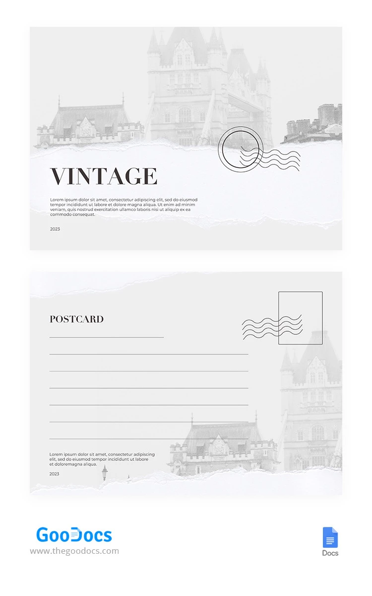 Luminosa cartolina d'epoca - free Google Docs Template - 10065318