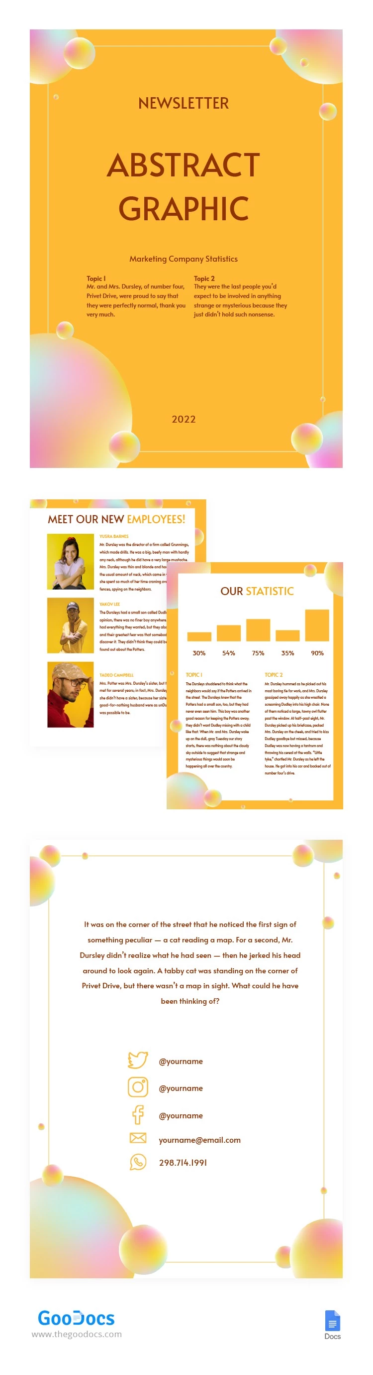 Boletim informativo amarelo brilhante. - free Google Docs Template - 10063417