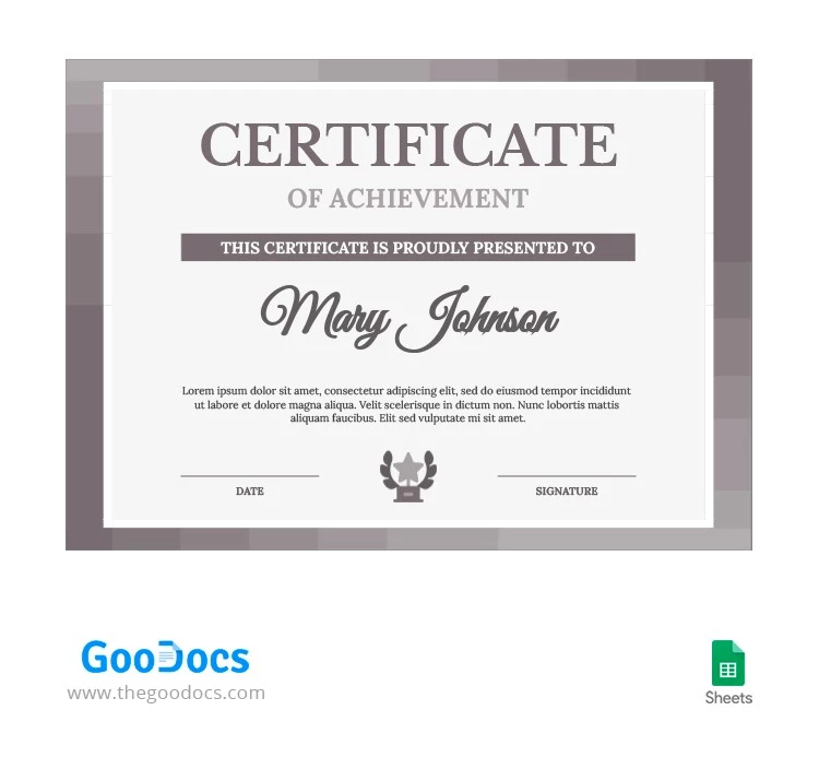 Certificato Elegante Marrone - free Google Docs Template - 10063353
