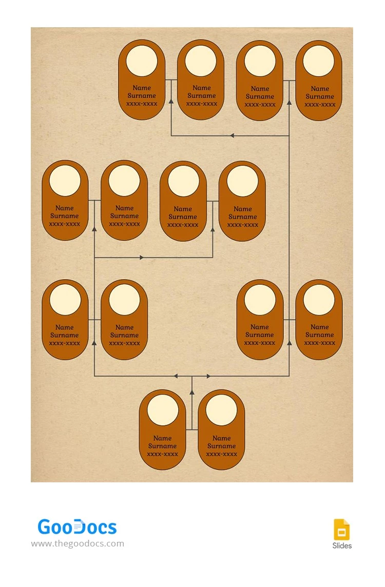 Árbol genealógico sencillo de color marrón. - free Google Docs Template - 10063752