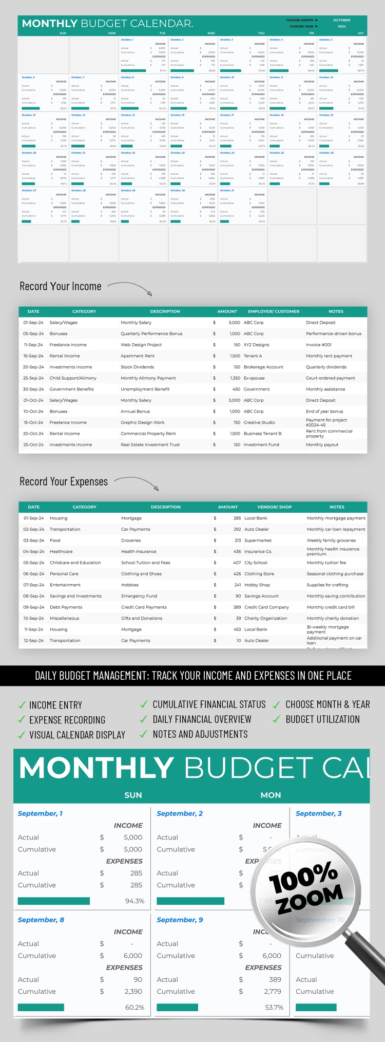 Calendario del Budget - free Google Docs Template - 10069039