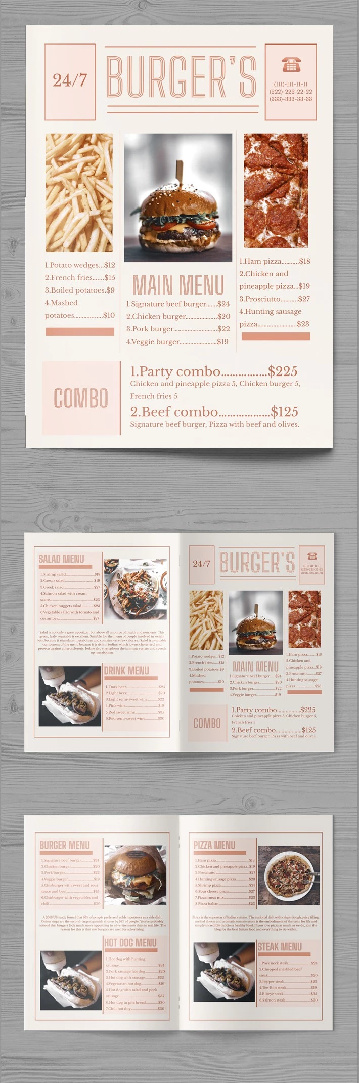 Burger's Menu Newspaper - free Google Docs Template - 10061876