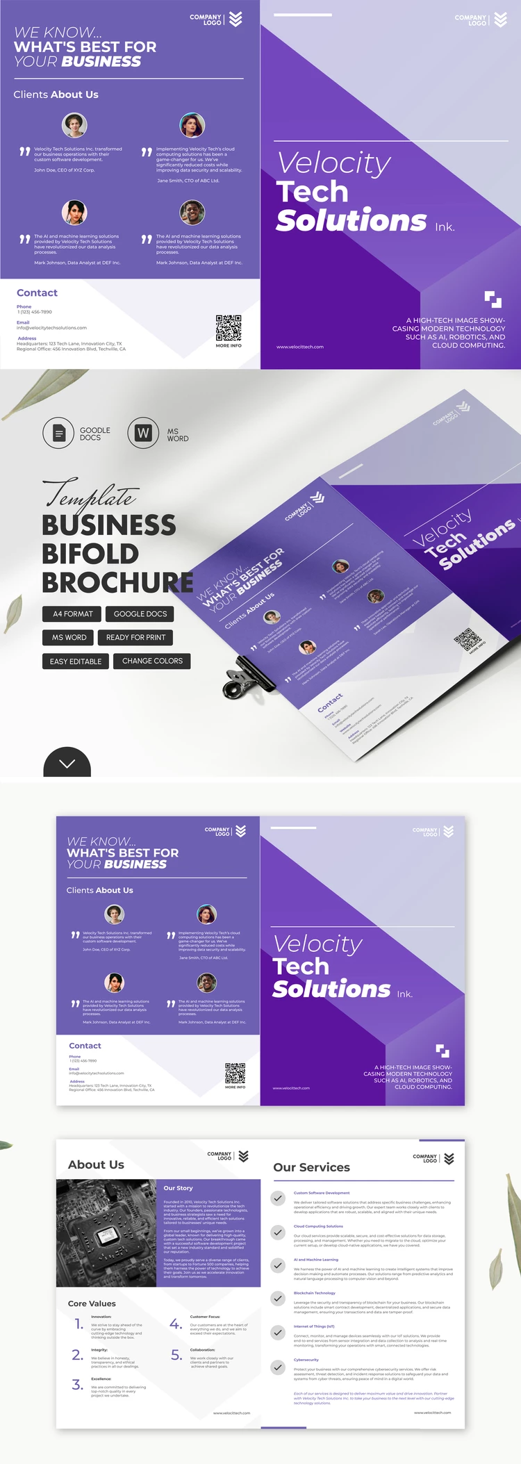 Brochure Bifold Aziendale - free Google Docs Template - 10068694