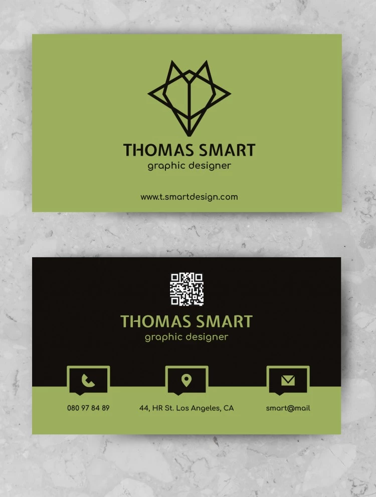 Green Personal Business Card - free Google Docs Template - 10061805