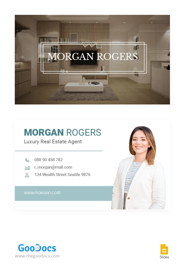 Business Сard Real Estate Agent - free Google Docs Template - 10062299