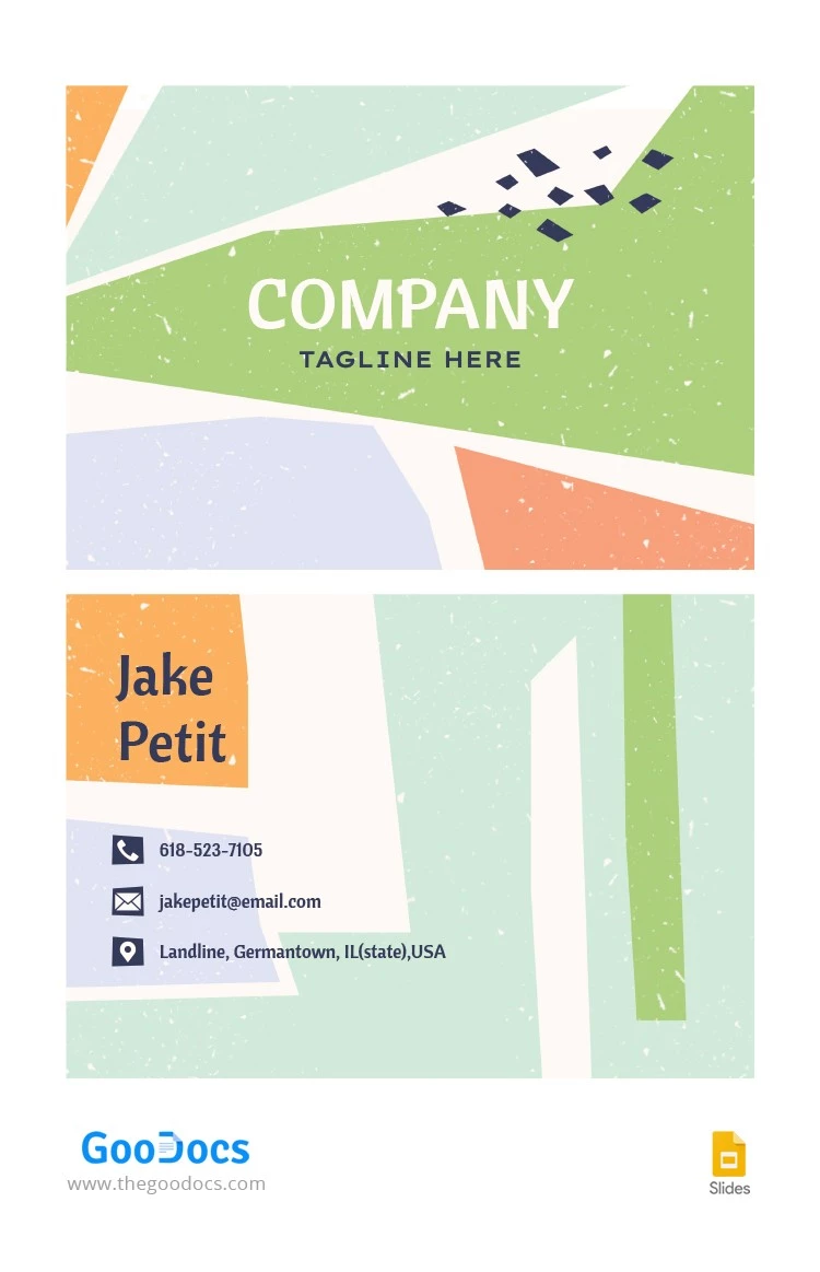Business Card with Geometric Shapes - free Google Docs Template - 10063398