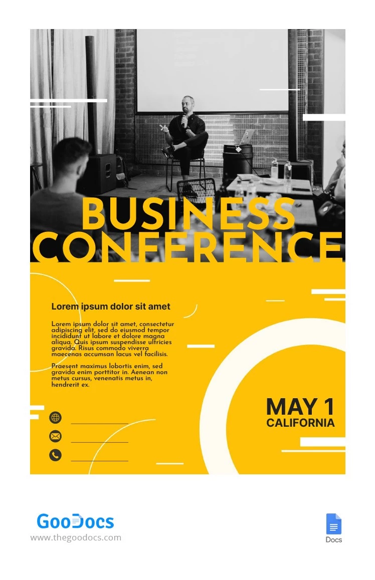 Yellow Business Conference Poster - free Google Docs Template - 10062479