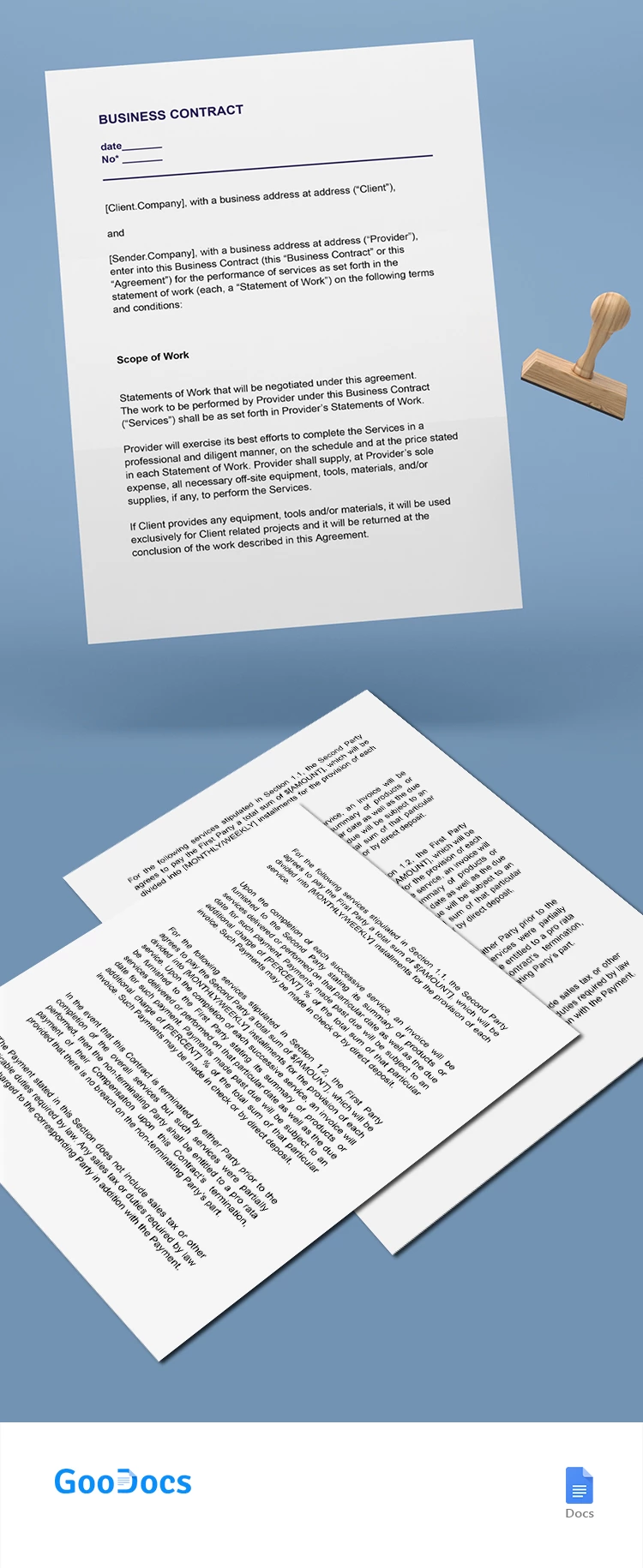 Business Contract - free Google Docs Template - 10065560