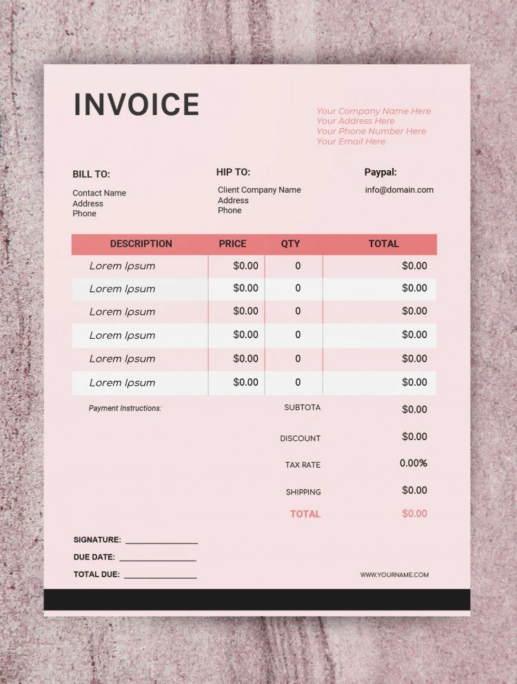Business Invoice - free Google Docs Template - 10061600
