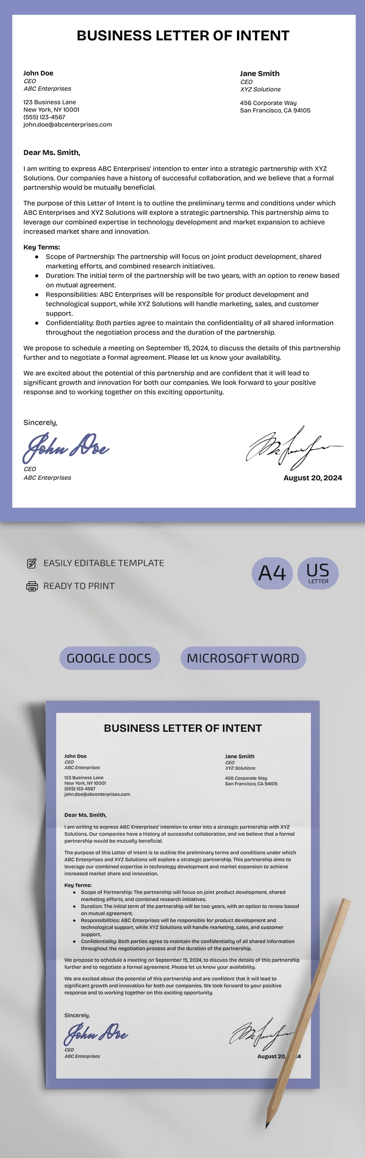 Lettre d'intention commerciale - free Google Docs Template - 10069244