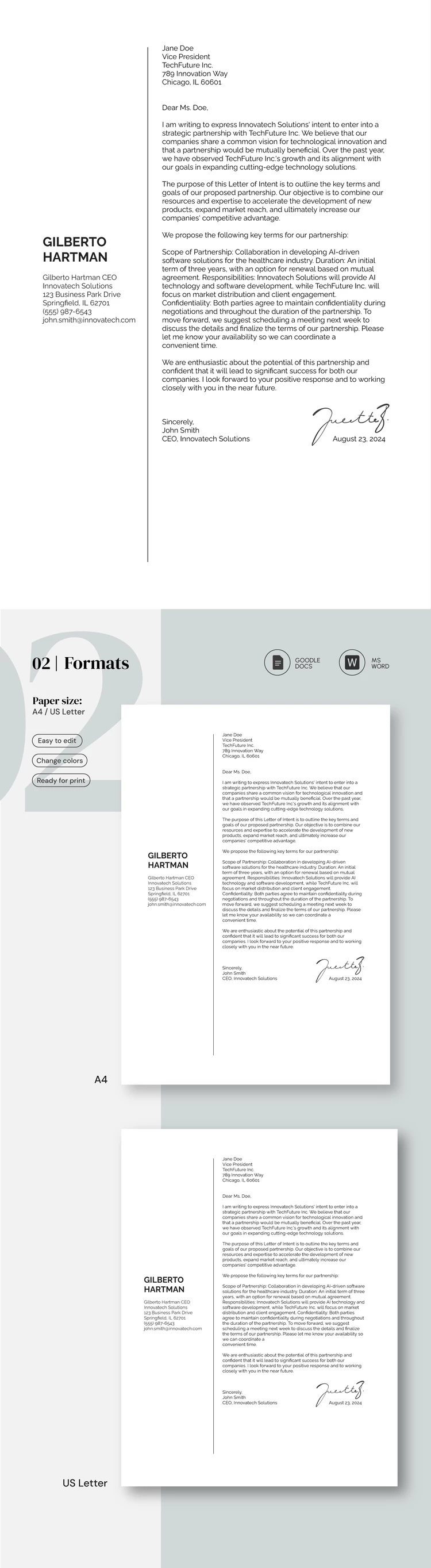 Lettre d'intention commerciale - free Google Docs Template - 10069223