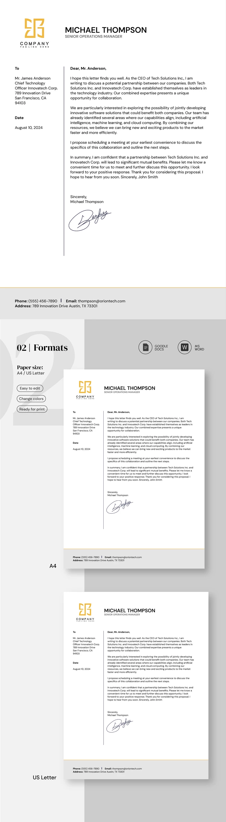 Business Letter - free Google Docs Template - 10069260