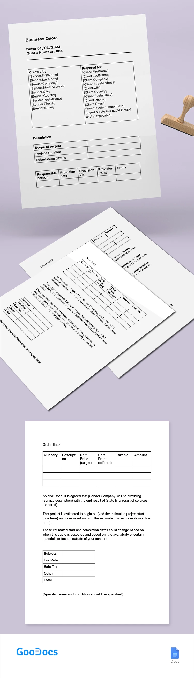 Business Quote - free Google Docs Template - 10065357