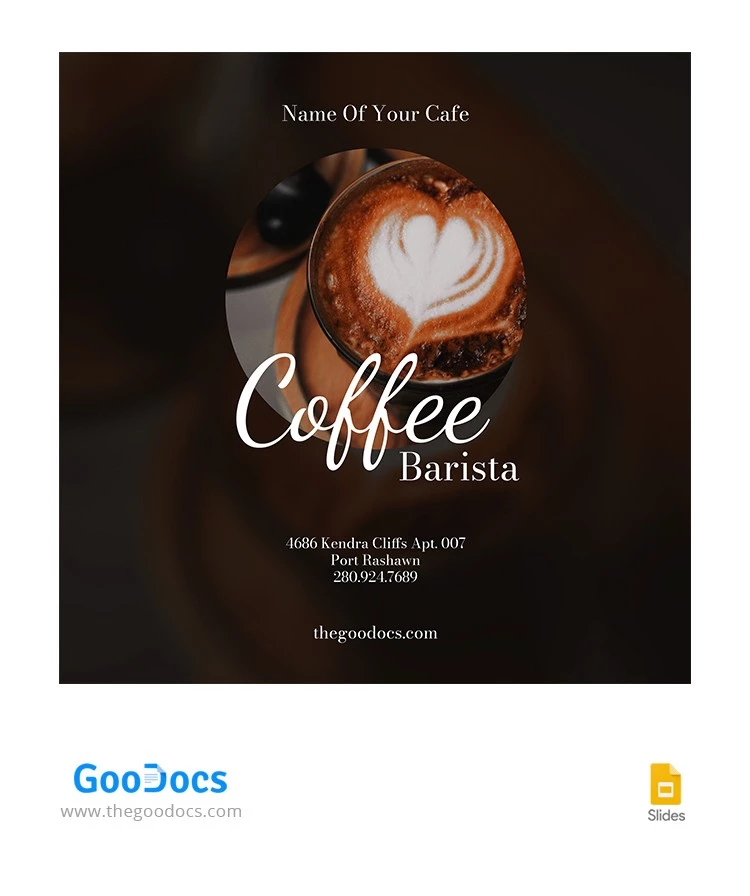 Publicación de Instagram sobre Café Coffee - free Google Docs Template - 10065290