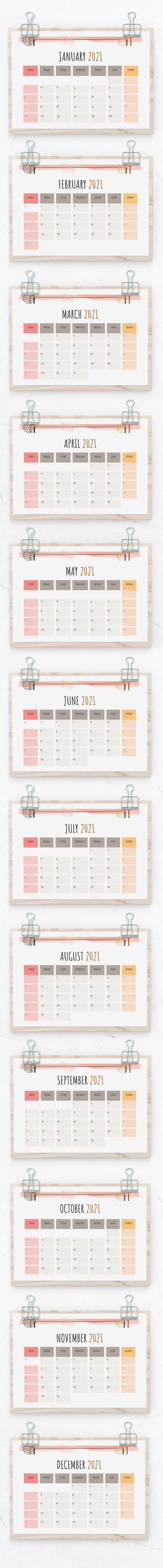 Calendrier 2021 - free Google Docs Template - 10061482