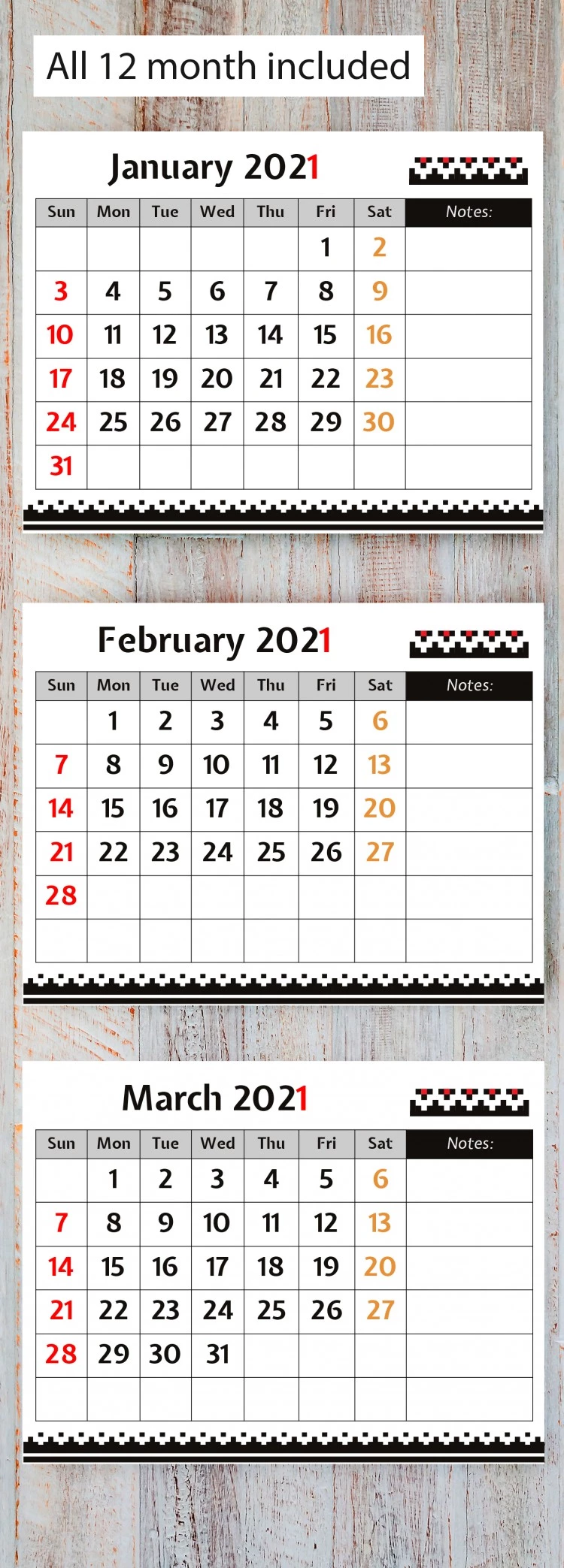 Calendrier mensuel spécial 2021 - free Google Docs Template - 10061806