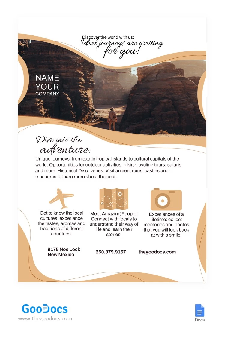 Canyon Travel Flyer - free Google Docs Template - 10066185
