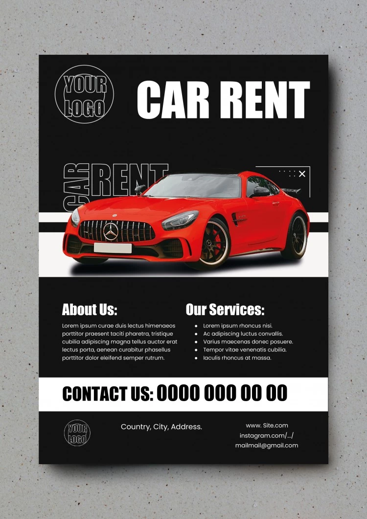 Black Car Rent Flyer - free Google Docs Template - 10061636