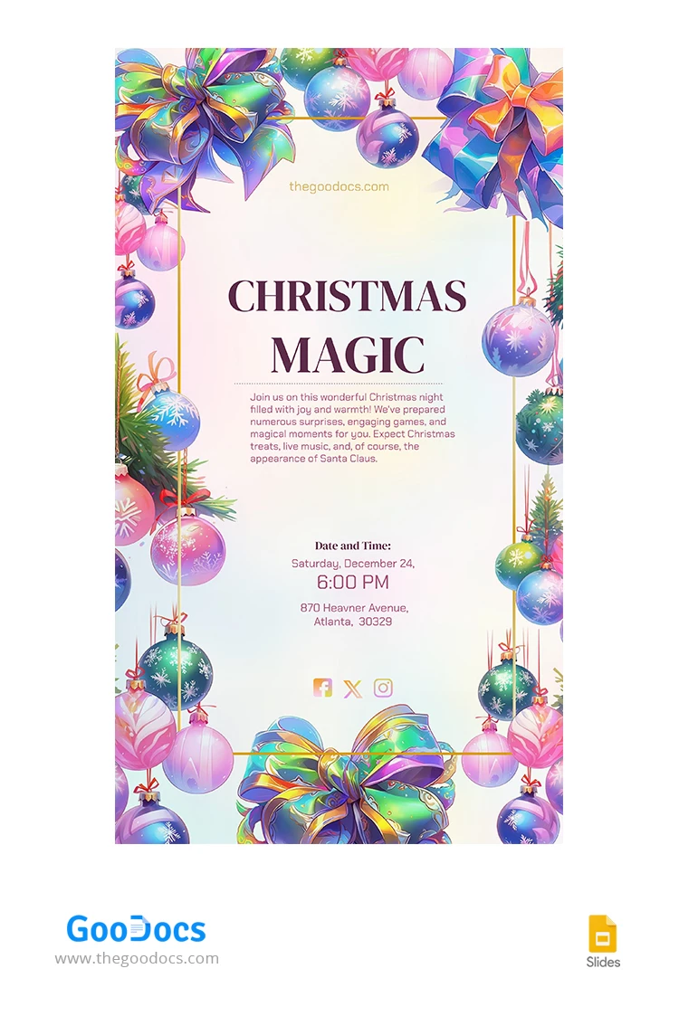 Decorazioni dell'albero di Natale animate per le Storie di Instagram. - free Google Docs Template - 10067445