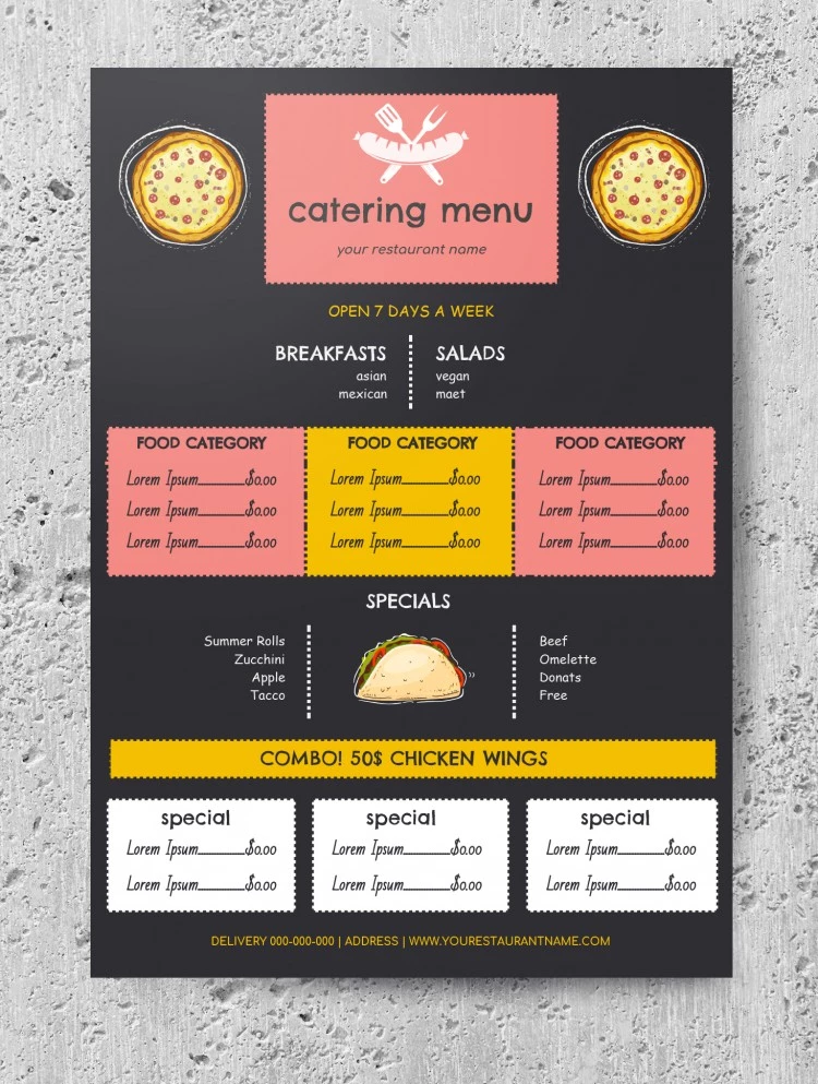 Catering Menu - free Google Docs Template - 10061650