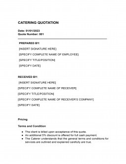 Free Catering Quote Templates | thegoodocs.com