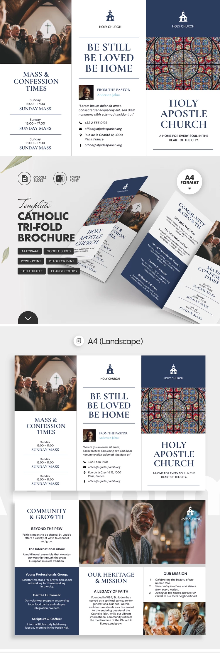Catholic Tri-Fold Brochure - free Google Docs Template - 10072704