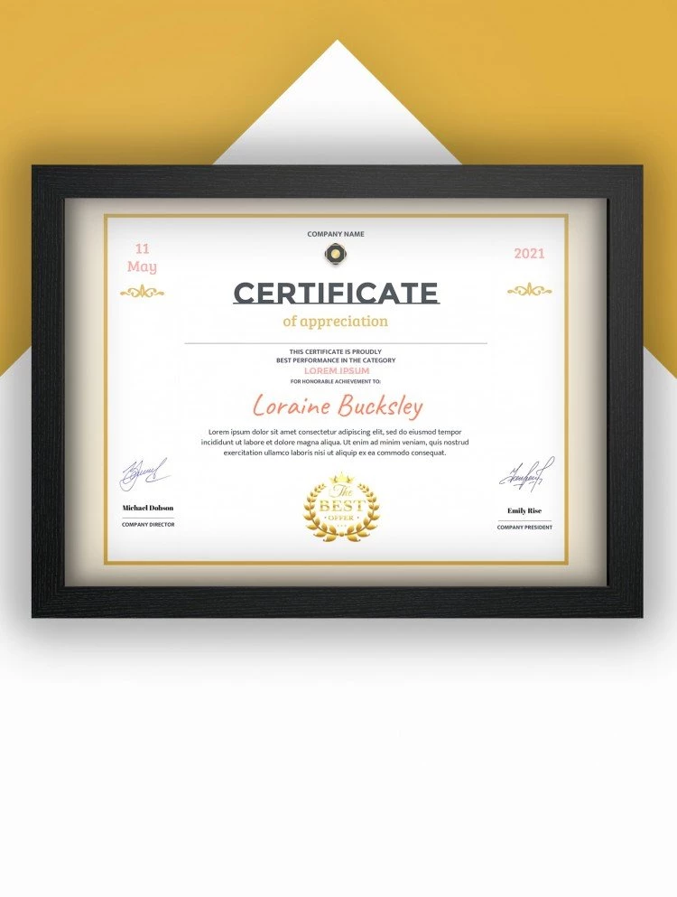Certificato Orizzontale di Apprezzamento - free Google Docs Template - 10061514