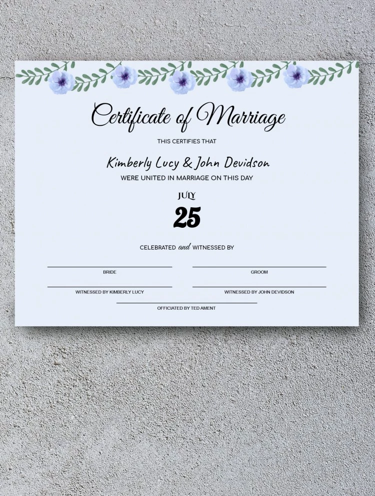Certificati di matrimonio - free Google Docs Template - 10061729