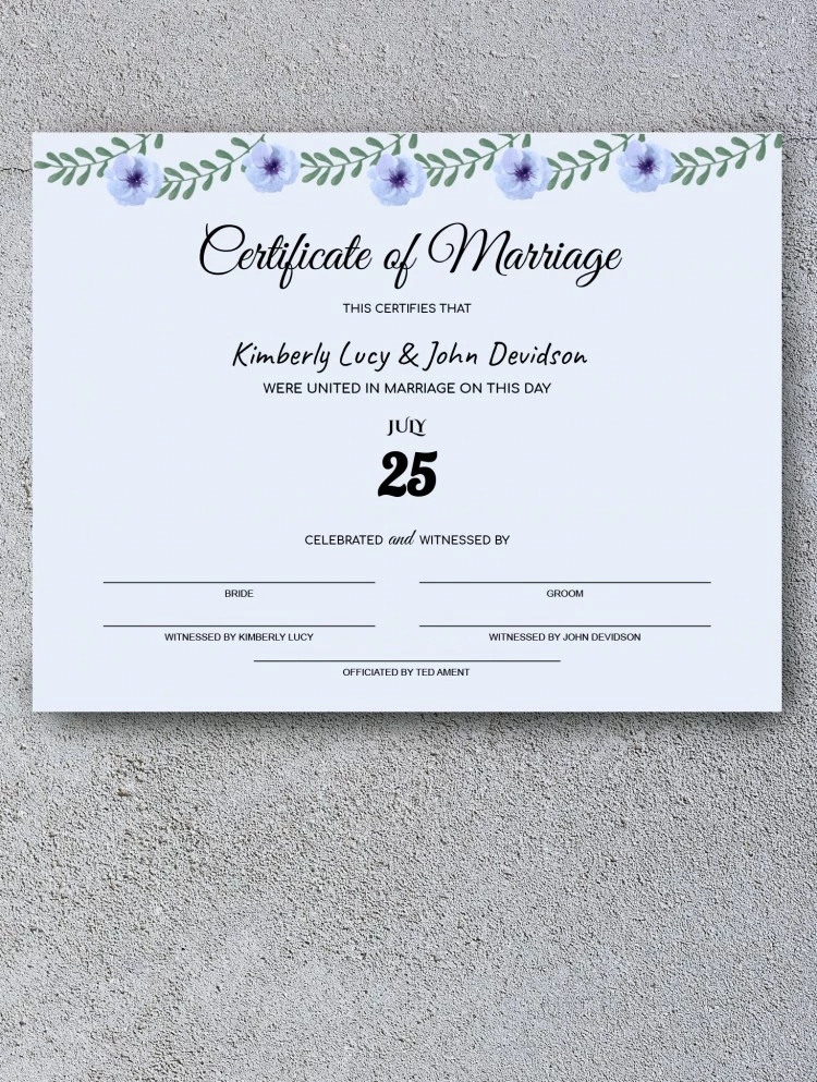 Certificados de Casamento - free Google Docs Template - 10061729