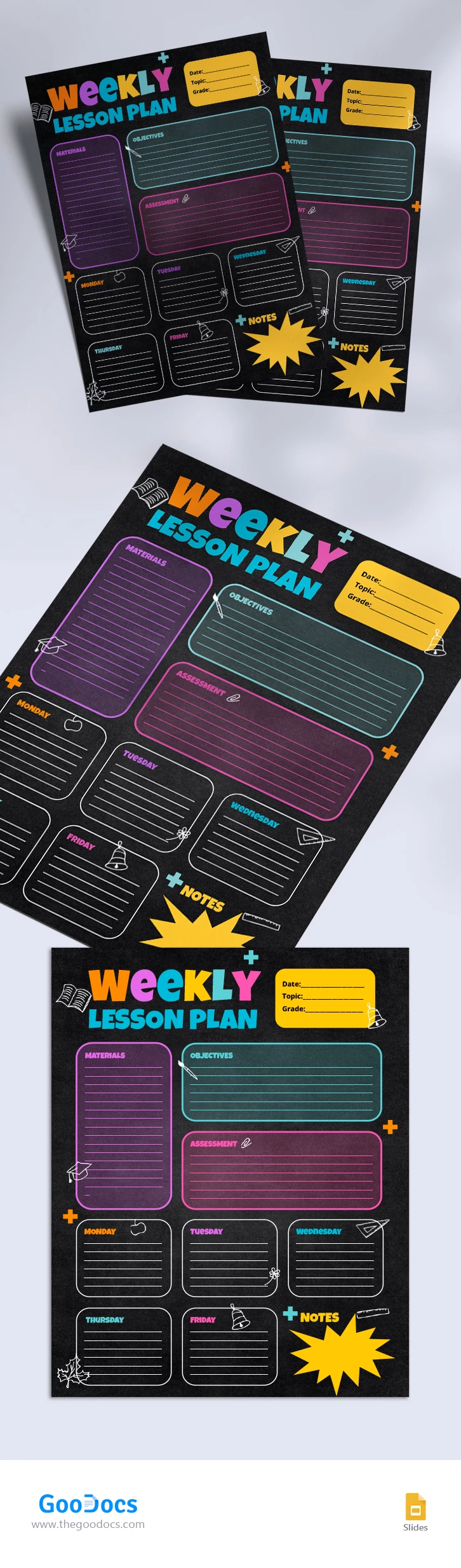 Chalkboard Weekly Lesson Plan - free Google Docs Template - 10067737
