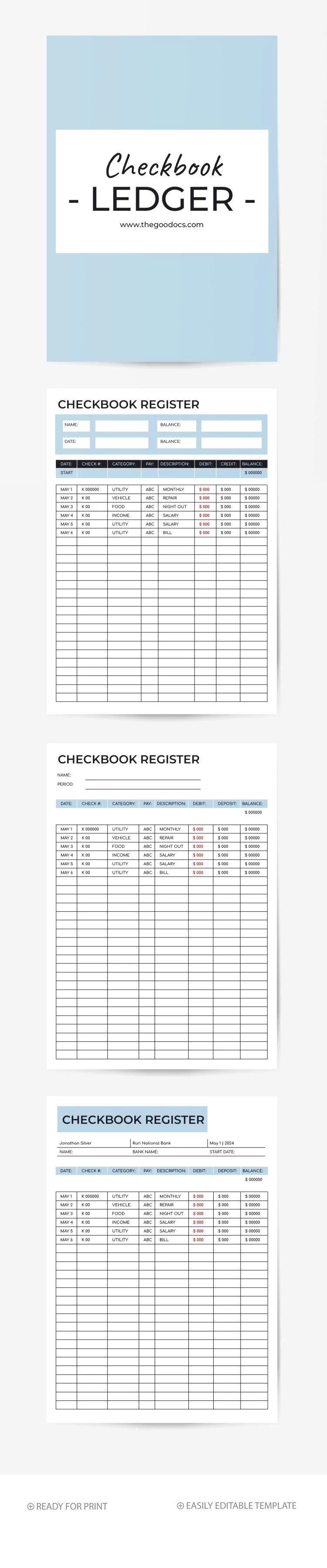 Checkbuch Register - free Google Docs Template - 10068999