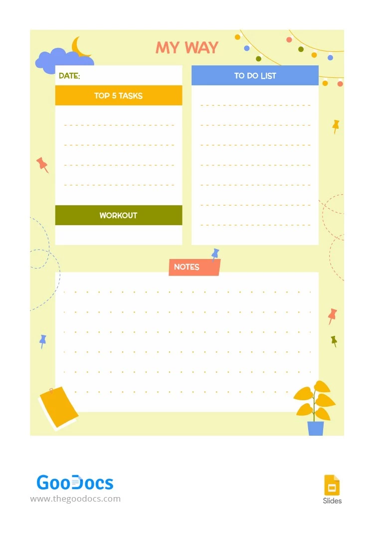 Froher bunter Planer - free Google Docs Template - 10063934