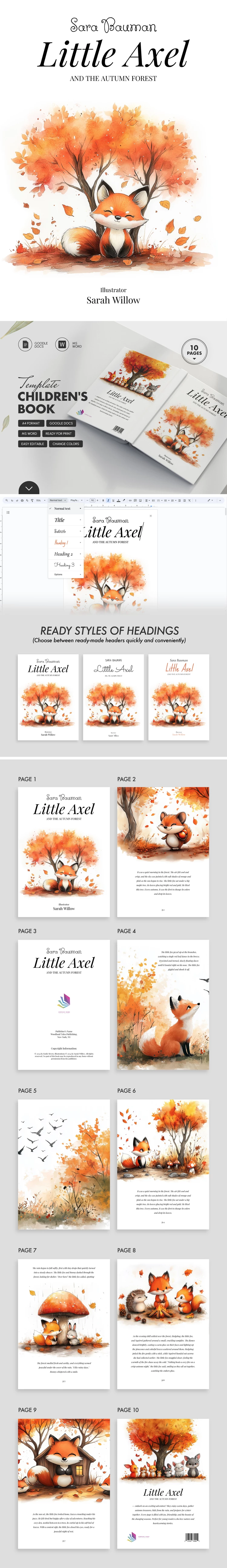 Libro encantador para niños - free Google Docs Template - 10069397