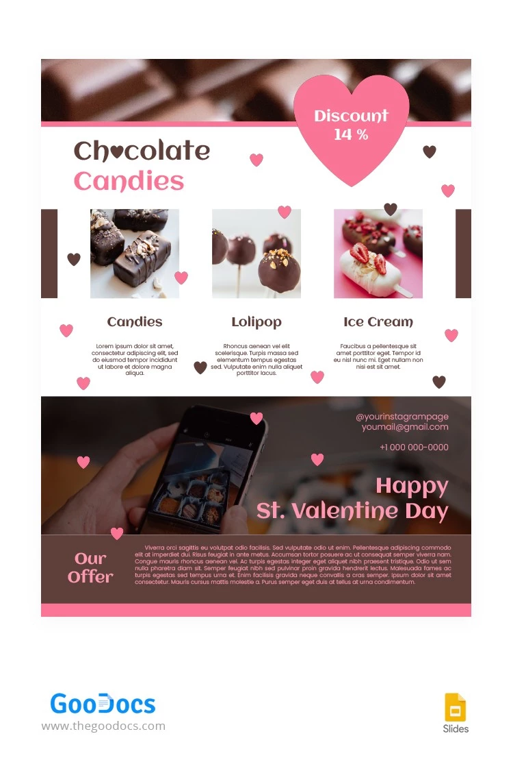 Schokoladen-Bonbons Newsletter - free Google Docs Template - 10063156